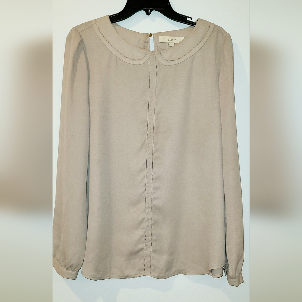 Loft Pointelle Mauve Blouse Large